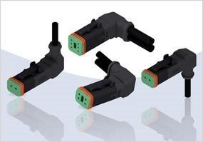 Die DT-Steckverbinder sind umspritzt und mit einem 90-Grad-Winkel konzipiert