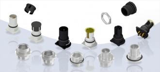 Die M12x1 Isolierkörper und Flanschgehäuse benötigen 50 Prozent weniger Bauraum als 7/8" Steckverbinder