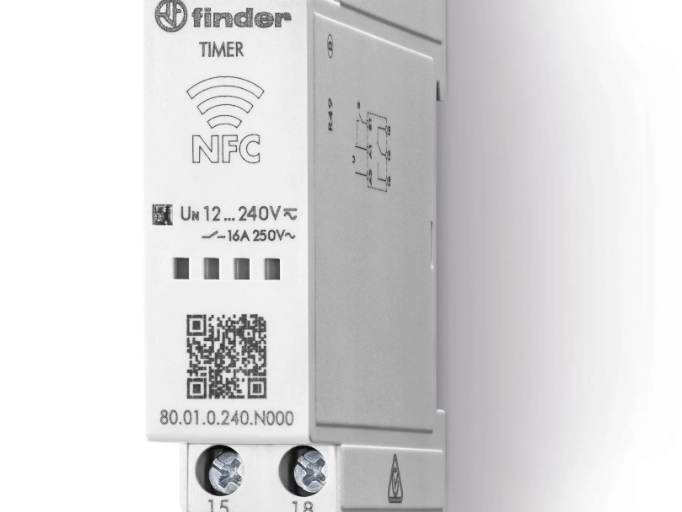 Finder: Multifunctional time relay 80.01 with NFC programming