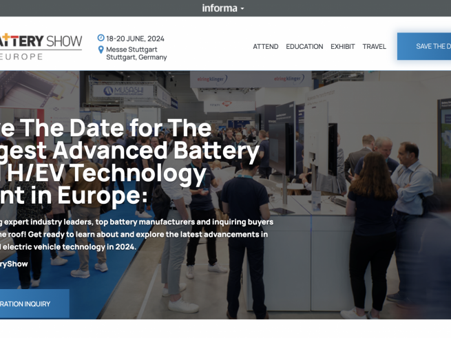 Die Veranstaltung „The Battery Show Europe“ im Jahr 2024 in Stuttgart.
