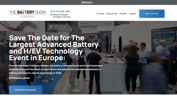 Die Veranstaltung „The Battery Show Europe“ im Jahr 2024 in Stuttgart.