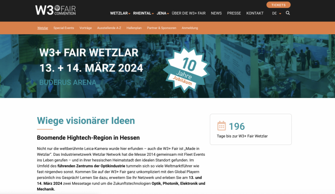 Die W3+ Fair Messe in Wetzlar 