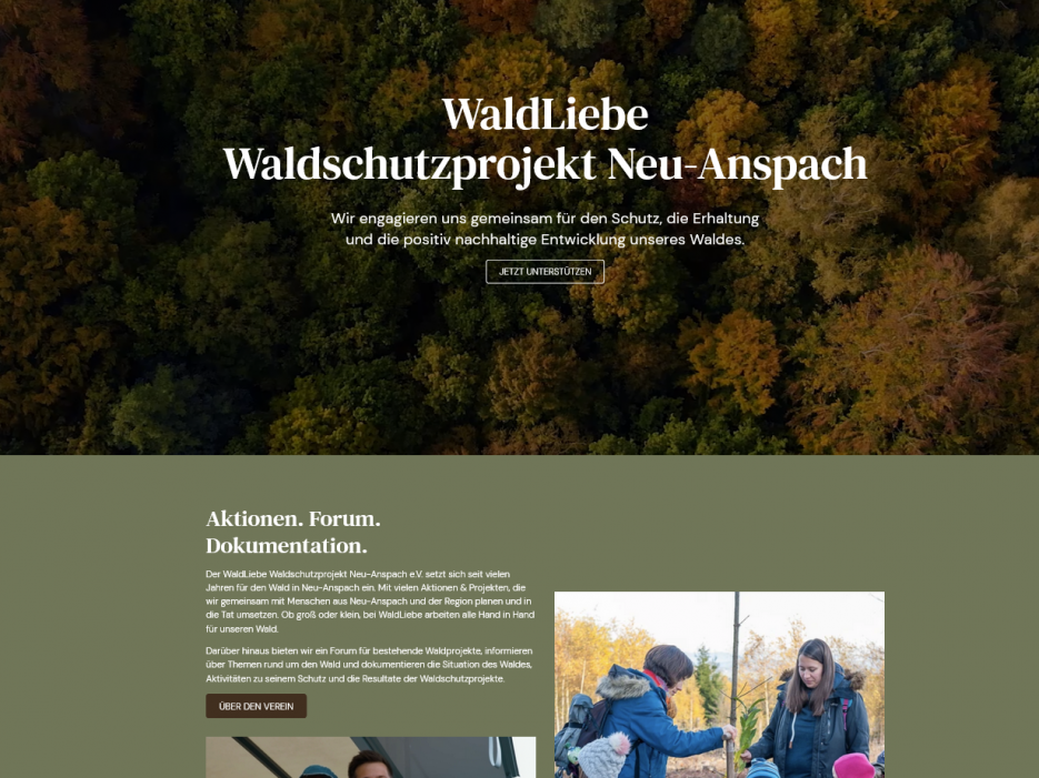 Gratulation zur neuen Website an Waldliebe e.V.