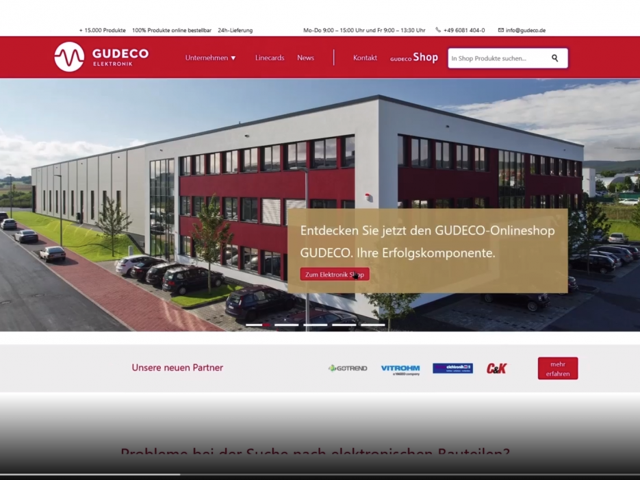 GUDECO Online-Shop mit erweitertem Funktionsumfang